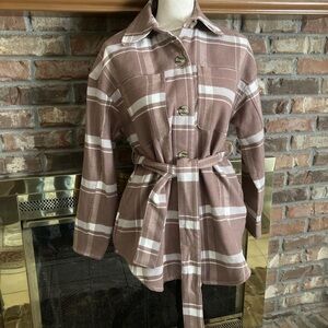 Plaid Belted Women's Top